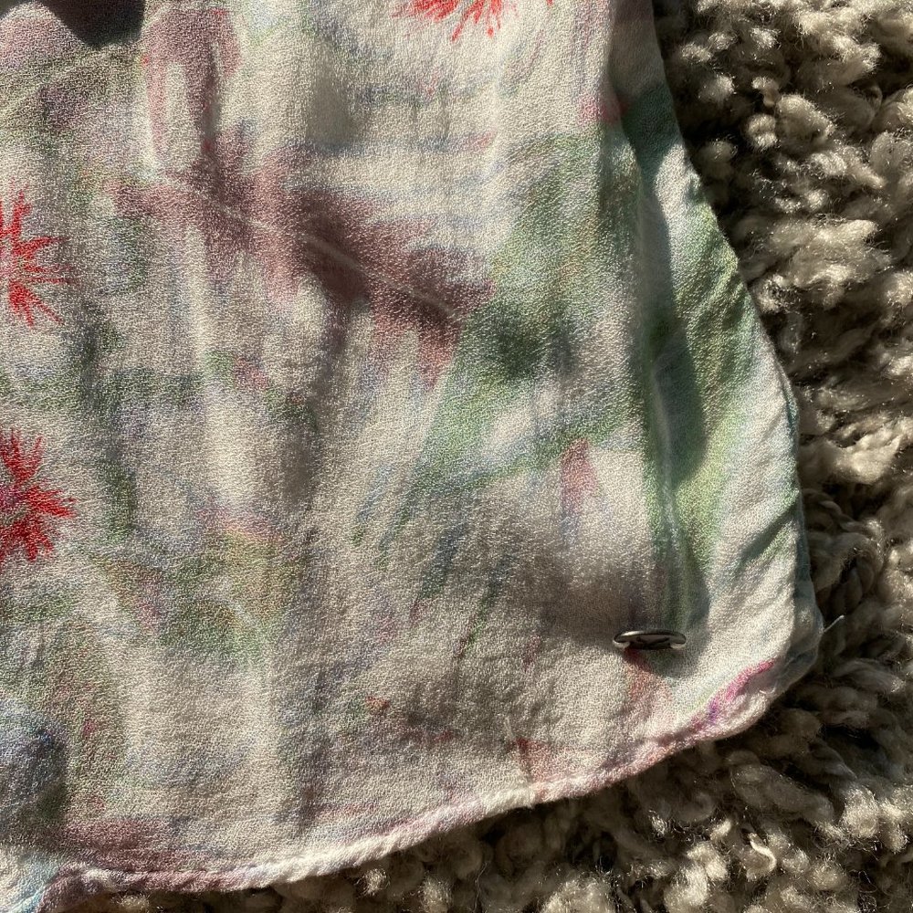 EUC American Eagle White Floral Ruffled Tank L - Picture 8 of 9